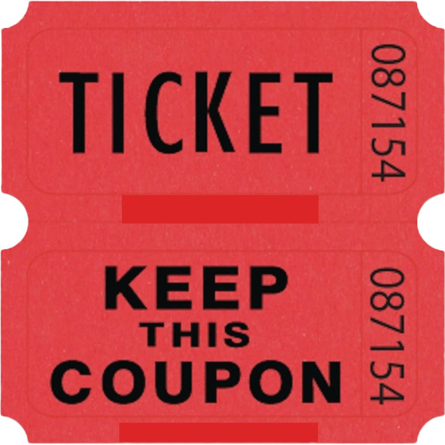 Centurion 2 In. x 2 In. Numbered Red Raffle Ticket, Double Roll Image 1