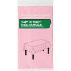 54 In. x 108 In. Pink Rectangular Plastic Table Cover Image 1