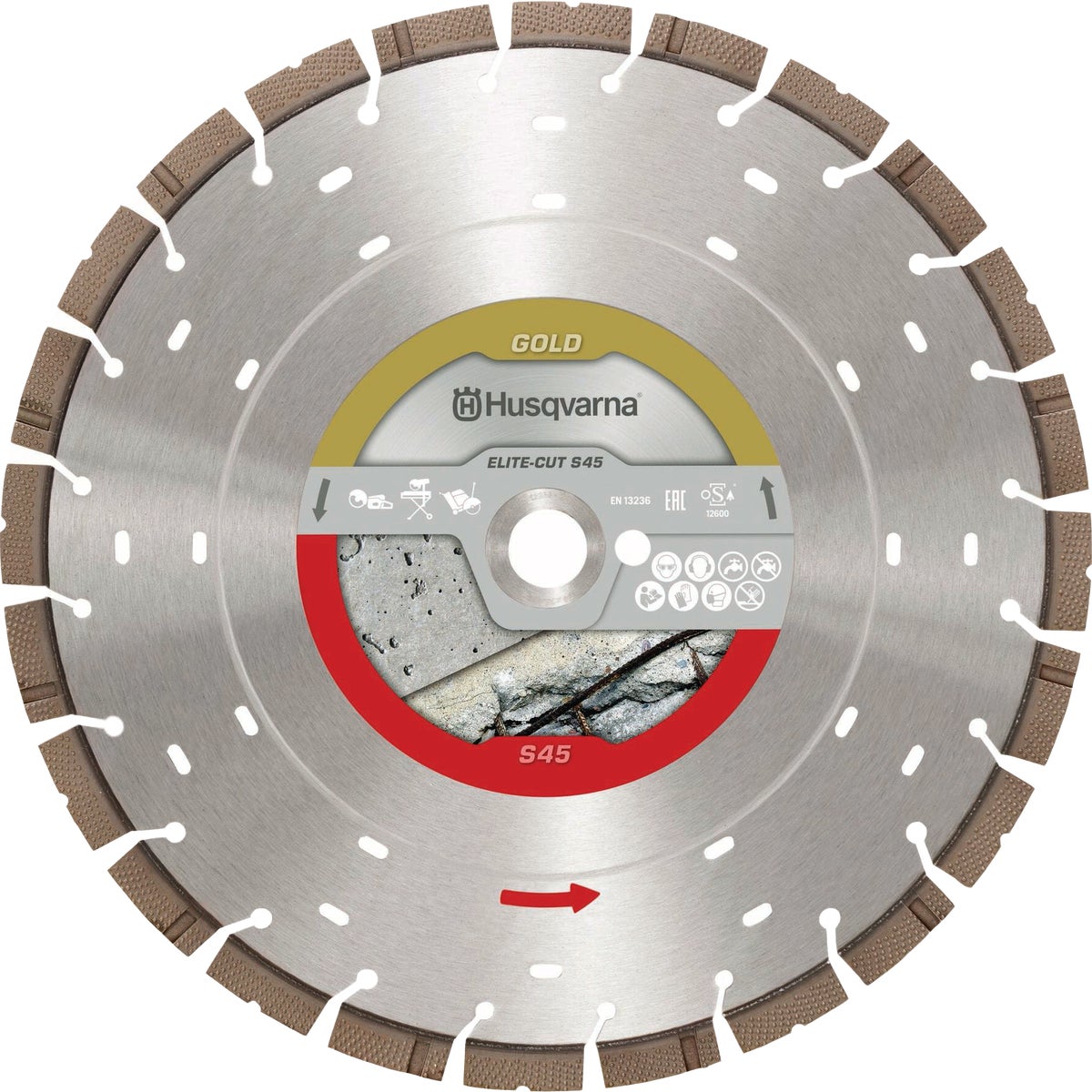 Husqvarna 14 In. Elite-Cut S45 Segmented Rim Diamond Blade