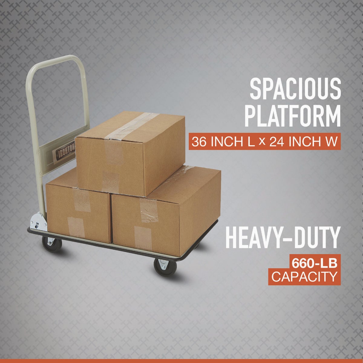 Ironton 24 In. W. x 36 In. L. Folding Platform Cart, 660 Lb. Capacity Image 2