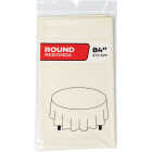 84 In. Ivory Round Plastic Table Cover Image 1