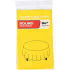 84 In. Yellow Round Plastic Table Cover Image 1