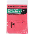 30 In. x 72 In. Red Stay-Put Fitted Rectangular Table Cover Image 1