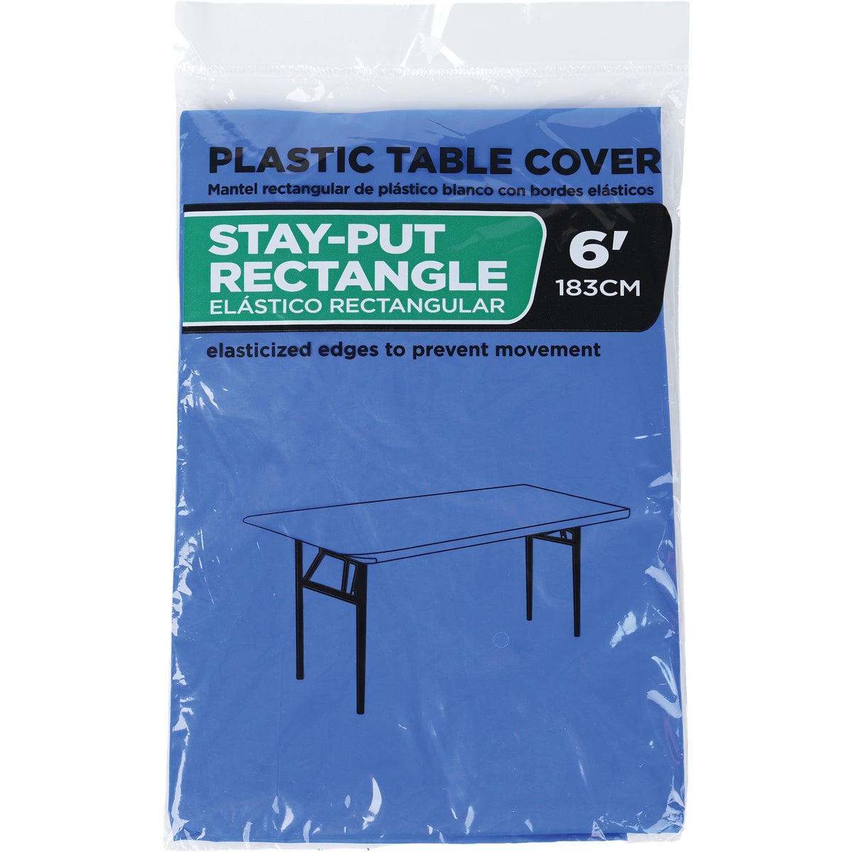 30 In. x 72 In. Royal Blue Stay-Put Fitted Rectangular Table Cover