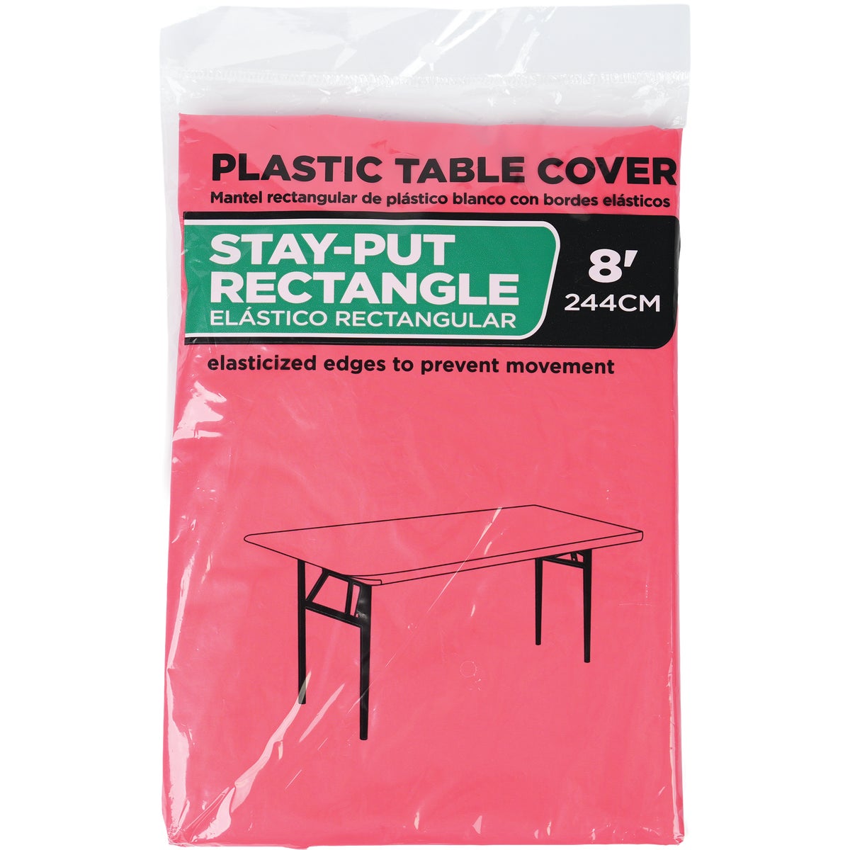 30 In. x 96 In. Red Stay-Put Fitted Table Cover