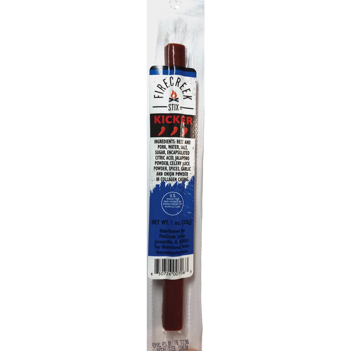 FireCreek Snacks 1 Oz. Spicy Smoked Kicker Beef Stix Jerky