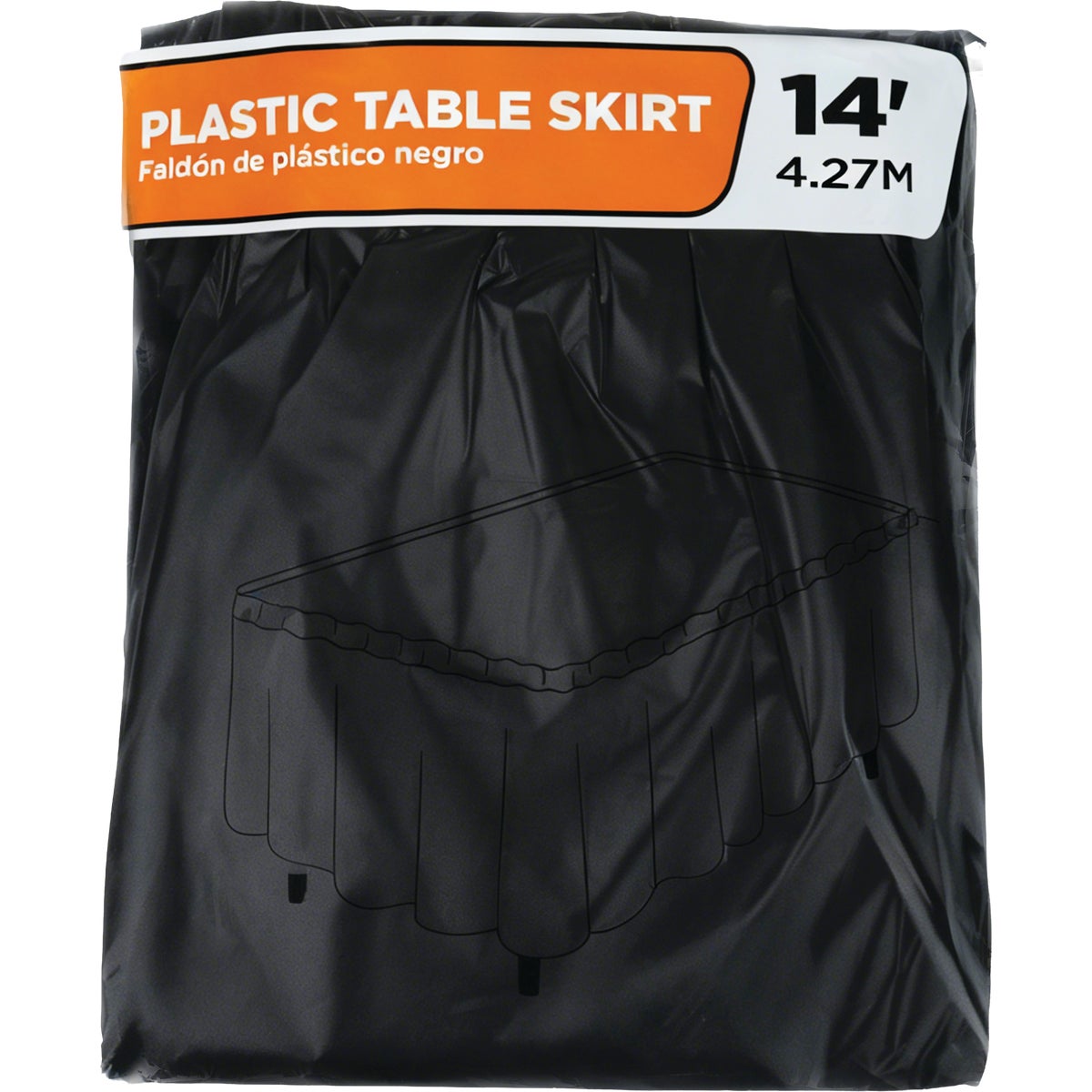 14 Ft. Black Plastic Table Skirt