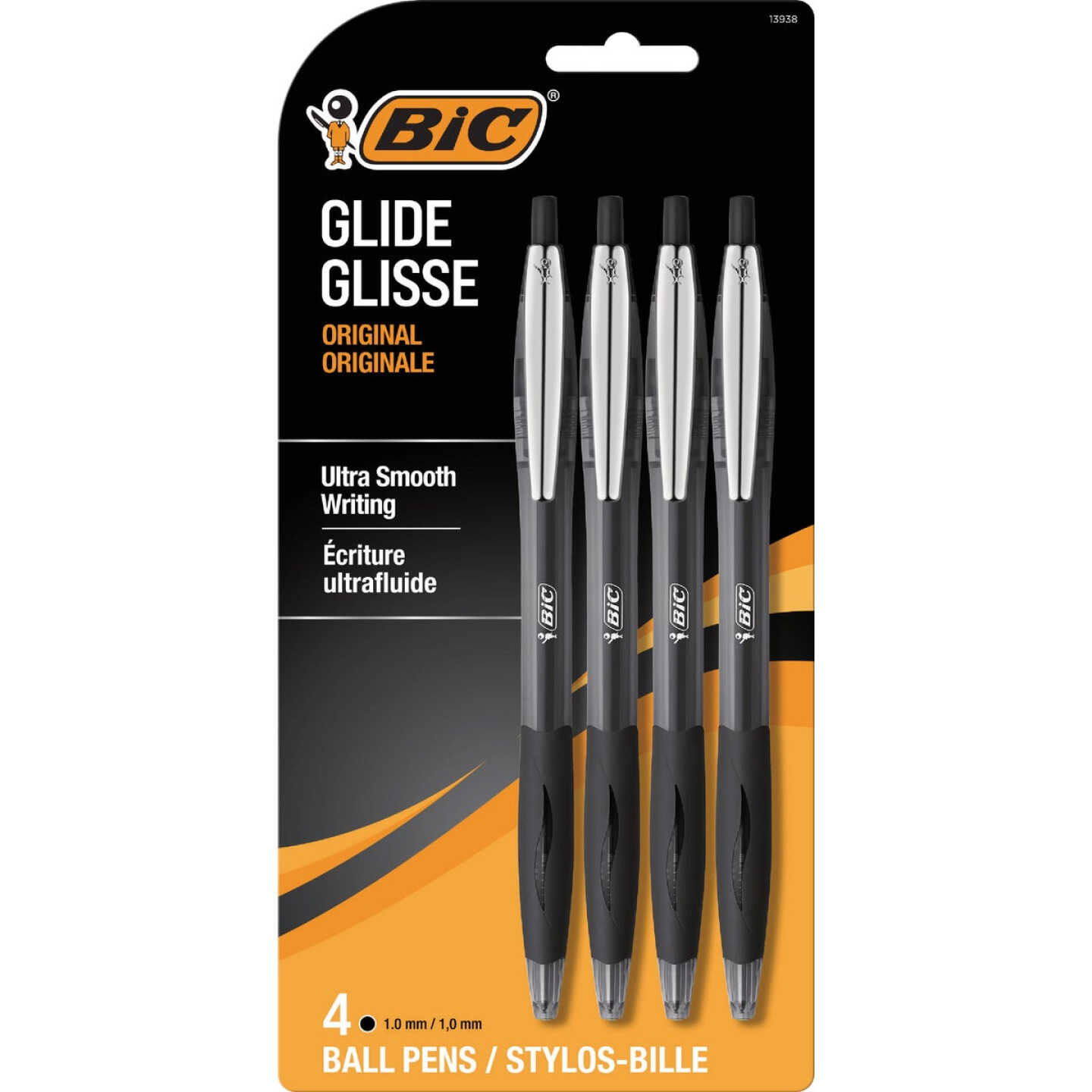 BIC Glide Original Medium Point Black Ball Pen (4-Pack) Image 1